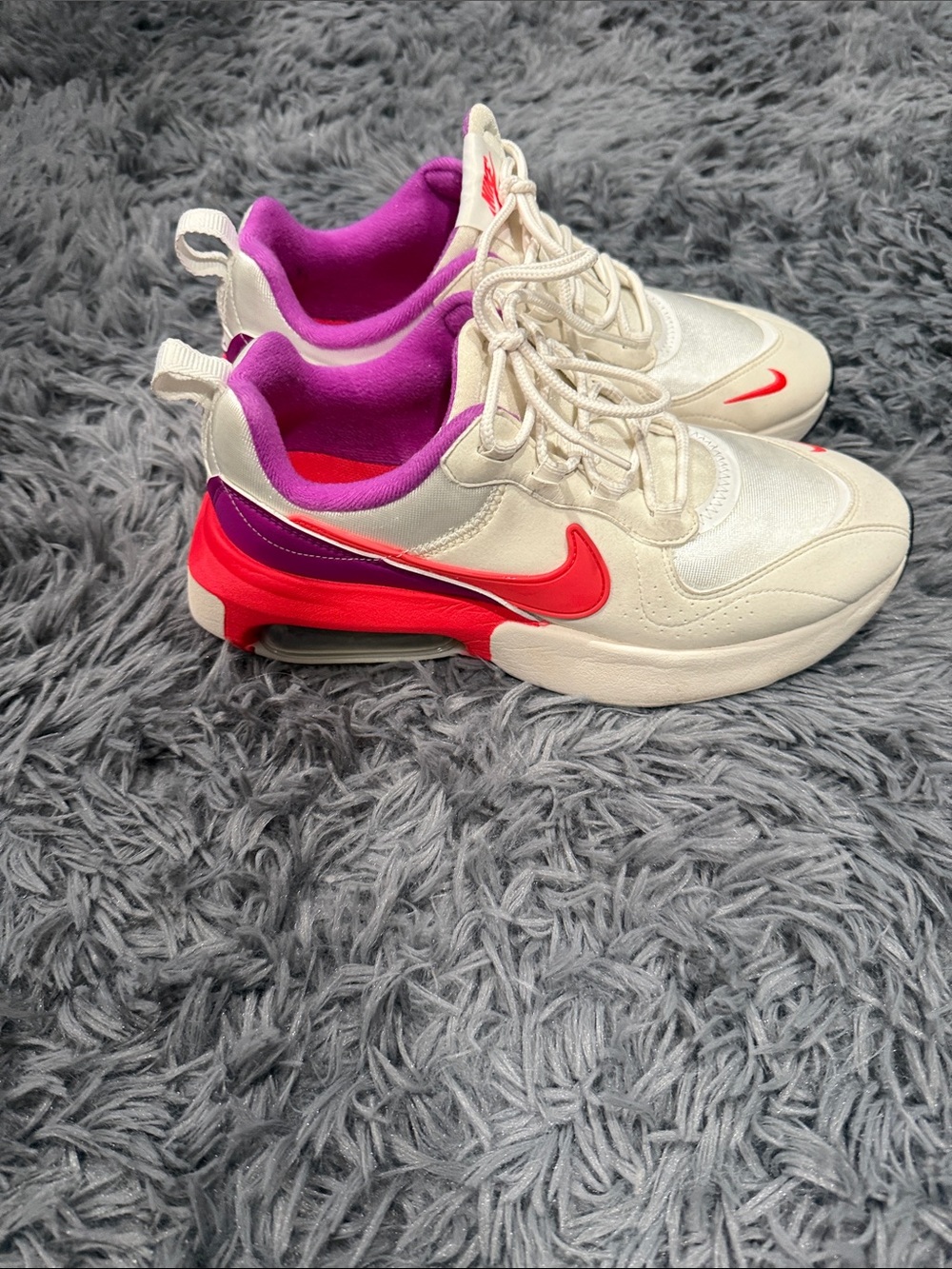 Nike Cream/White Sneakers with Pink & Purple Accents